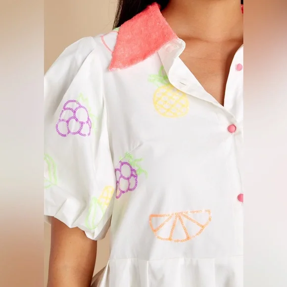 Queen of Sparkles Neon Fruit Dress Small - Picture 3 of 14